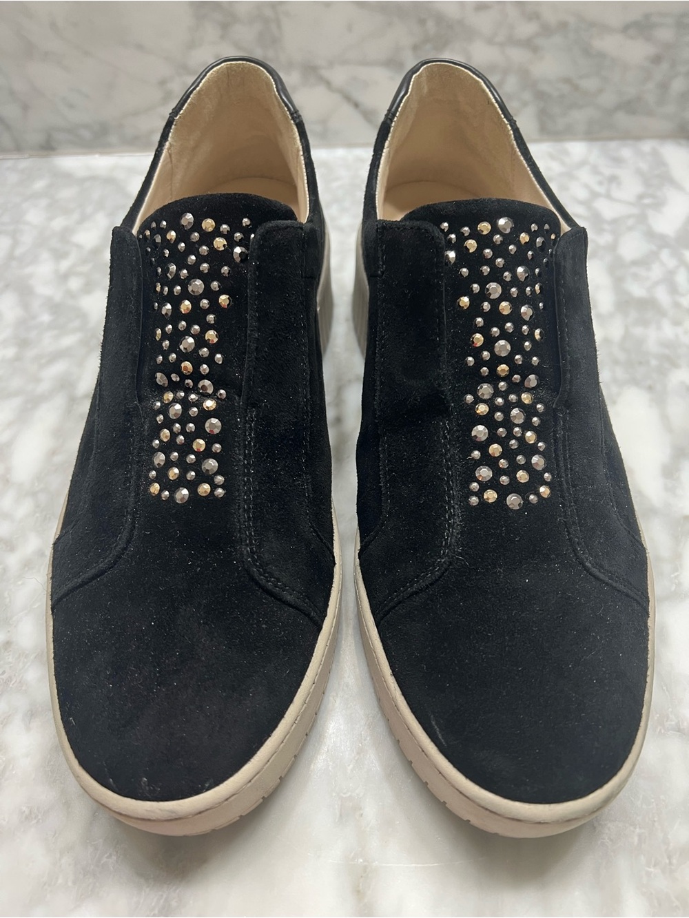 Black Suede Slip-On Sneakers with Stud Detail
Gabor brand